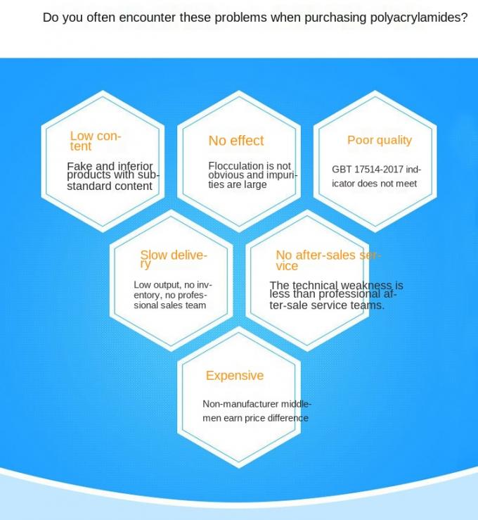 Atık Su Arıtma Polimer Topaklayıcı için Katyonik Poliakrilamid Topaklayıcı PAM 8